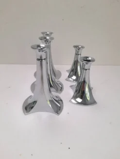 5 bougeoirs chromés modulaires WMF