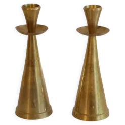 Bougeoirs danois en laiton 1970