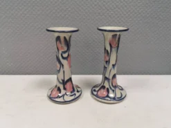 Bougeoirs en céramique peints de Fyrkat, Danemark, années 1970-80.