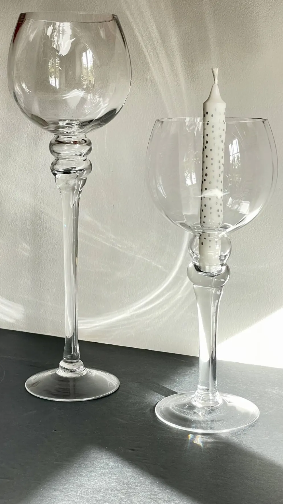 Bougeoirs photophores xl cristal vintage