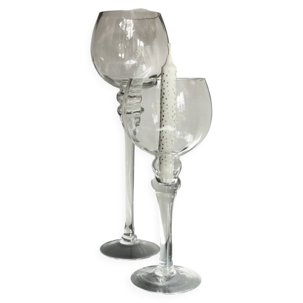 Bougeoirs photophores xl cristal vintage