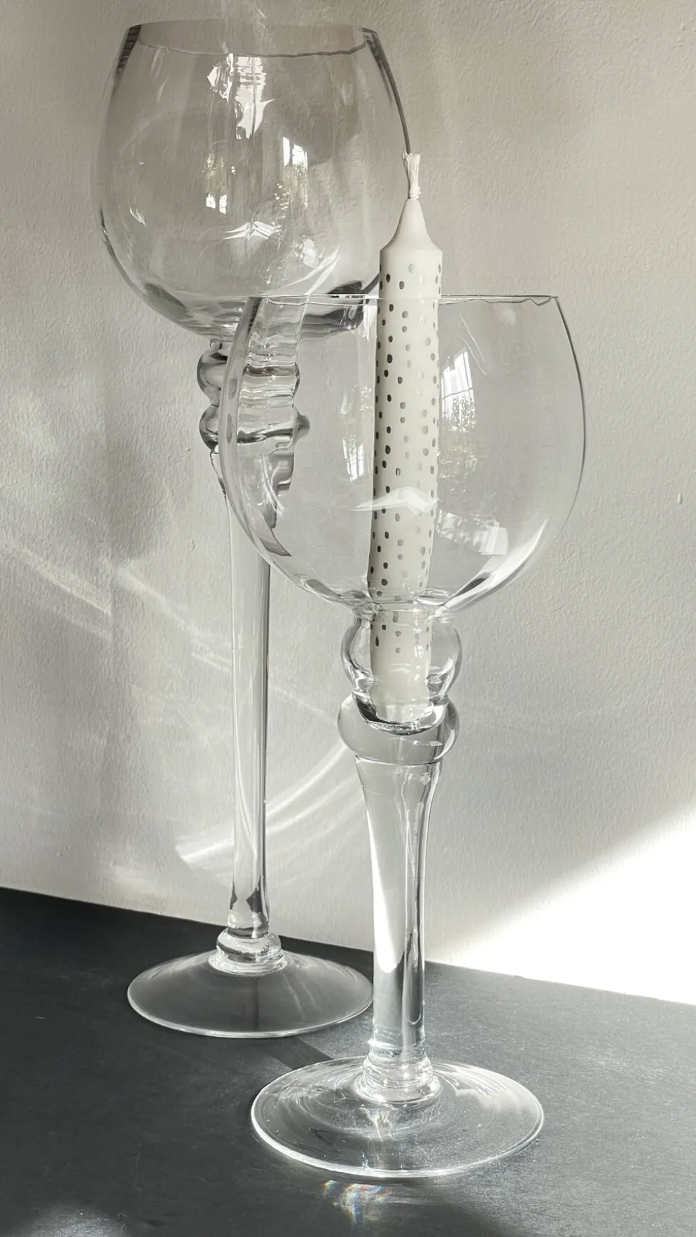 Bougeoirs photophores xl cristal vintage