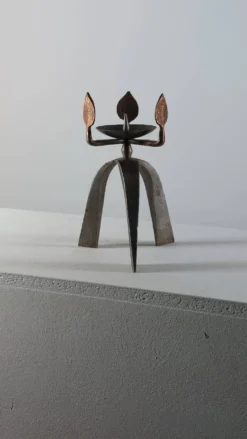 Bougeoir vintage artisanal unique des années 50.
