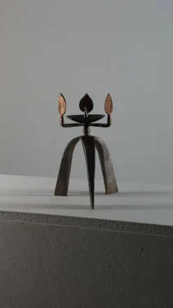 Bougeoir vintage artisanal unique des années 50.