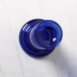 Bougeoir vintage en verre bleu cobalt / Italie / Années 1990
