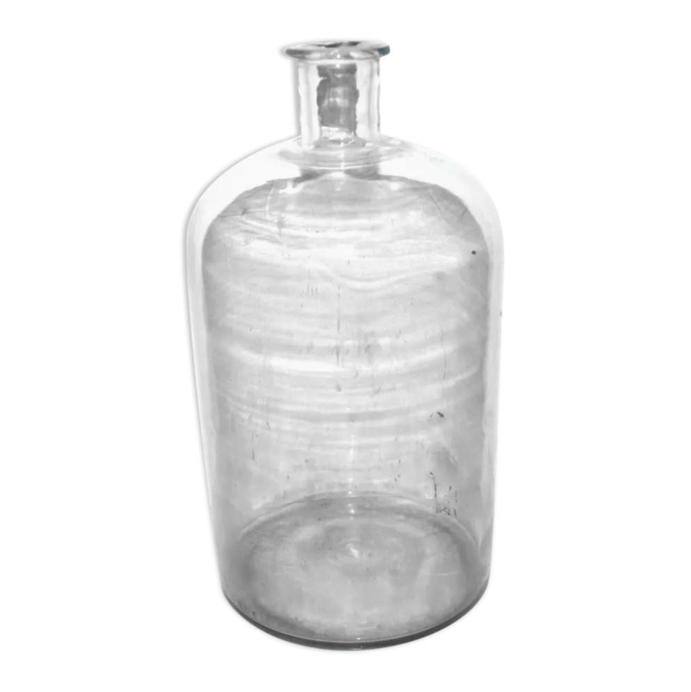 Bouteille d'apothicaire - bonbonne ancienne en verre soufflé bleuté Pharmacie