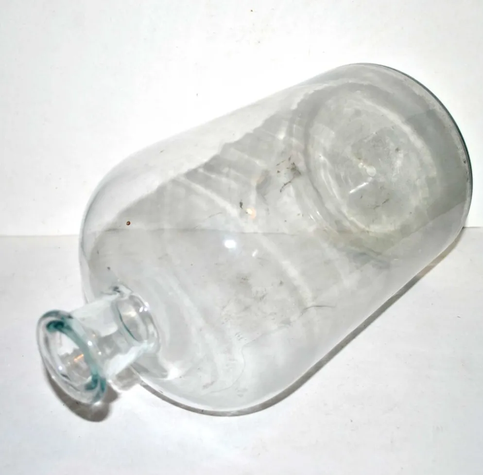 Bouteille d'apothicaire - bonbonne ancienne en verre soufflé bleuté Pharmacie