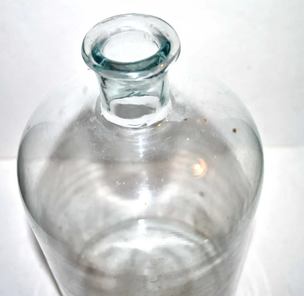 Bouteille d'apothicaire - bonbonne ancienne en verre soufflé bleuté Pharmacie