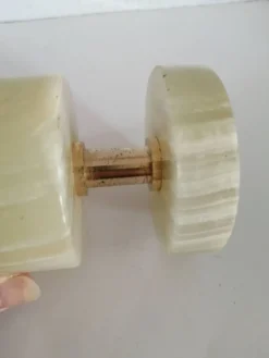 Briquet de table piezo onyx et métal doré, kogen 1970-1980