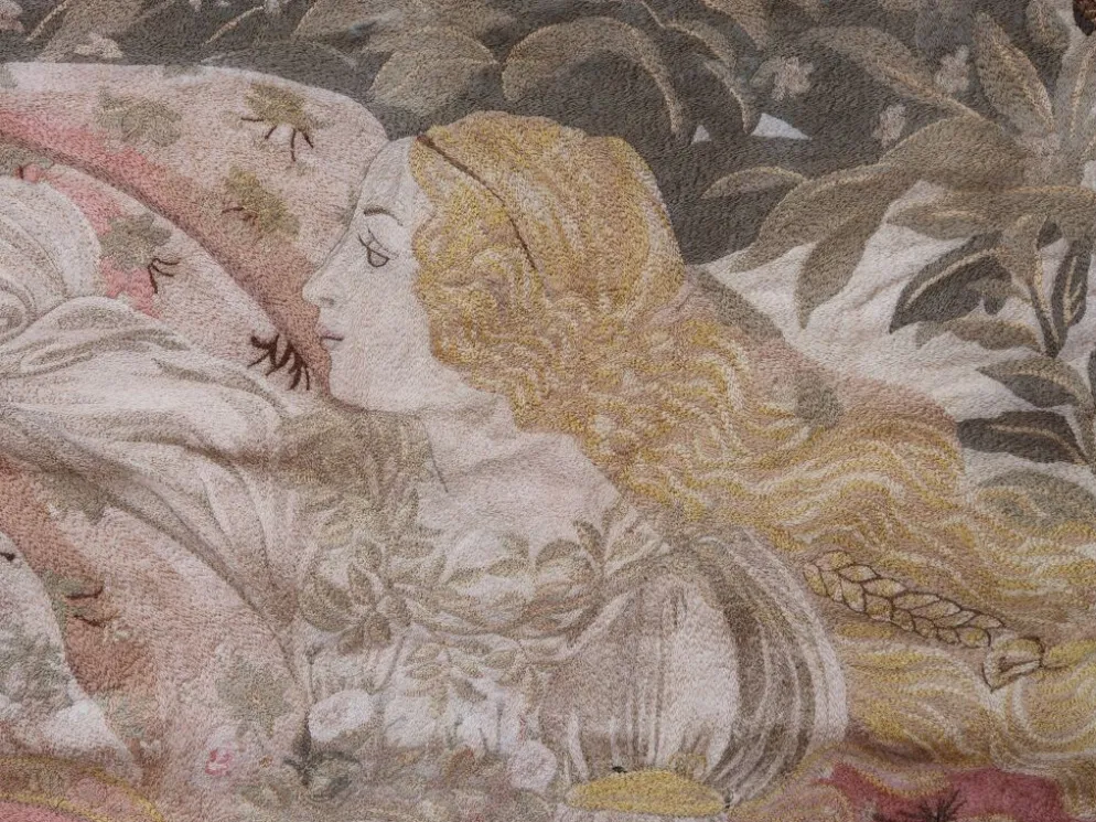 Broderie de soie de sandro botticelli « la naissance de vénus », 1930
