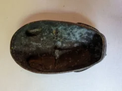 Bronze artisanal art africain léopard masque tribal sculpture