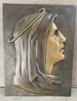 Bronze bas-relief de la Vierge