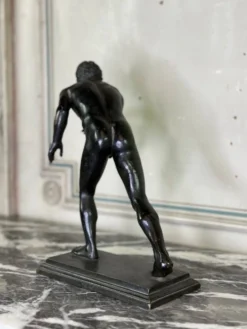 Bronze Grand Tour, un des deux coureurs de la Villa des Papyri, patine noire vers 1880
