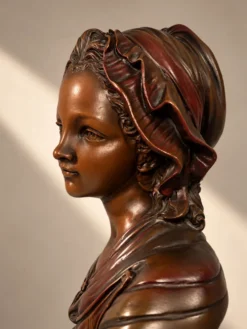 Buste de femme 40 cm – style Art Nouveau – finition aspect bronze
