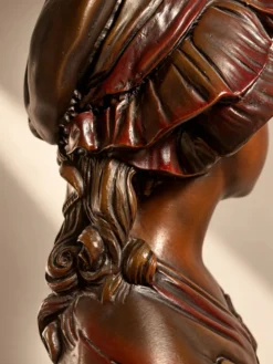 Buste de femme 40 cm – style Art Nouveau – finition aspect bronze
