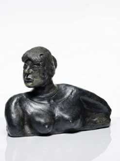 Buste de femme en céramique artisanat d'art, XXe