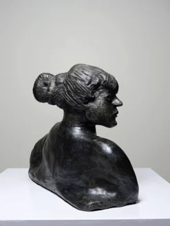 Buste de femme en céramique artisanat d'art, XXe