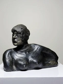 Buste de femme en céramique artisanat d'art, XXe