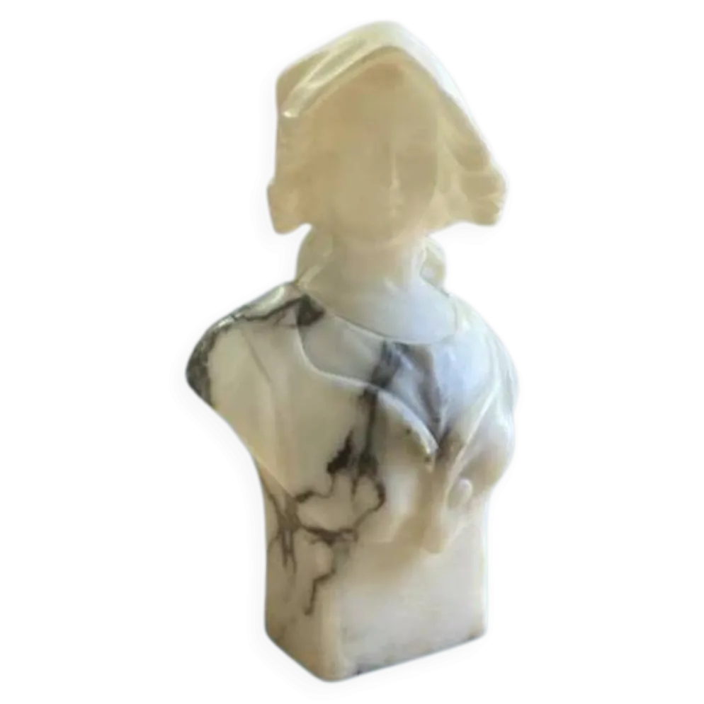 Buste de jeune femme en marbre et albâtre, G. Pugi
