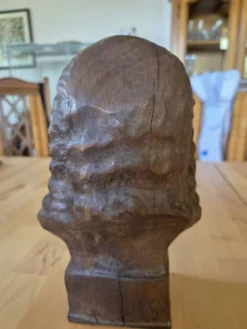 Buste de J.S Bach sculpté en bois - statuette vintage