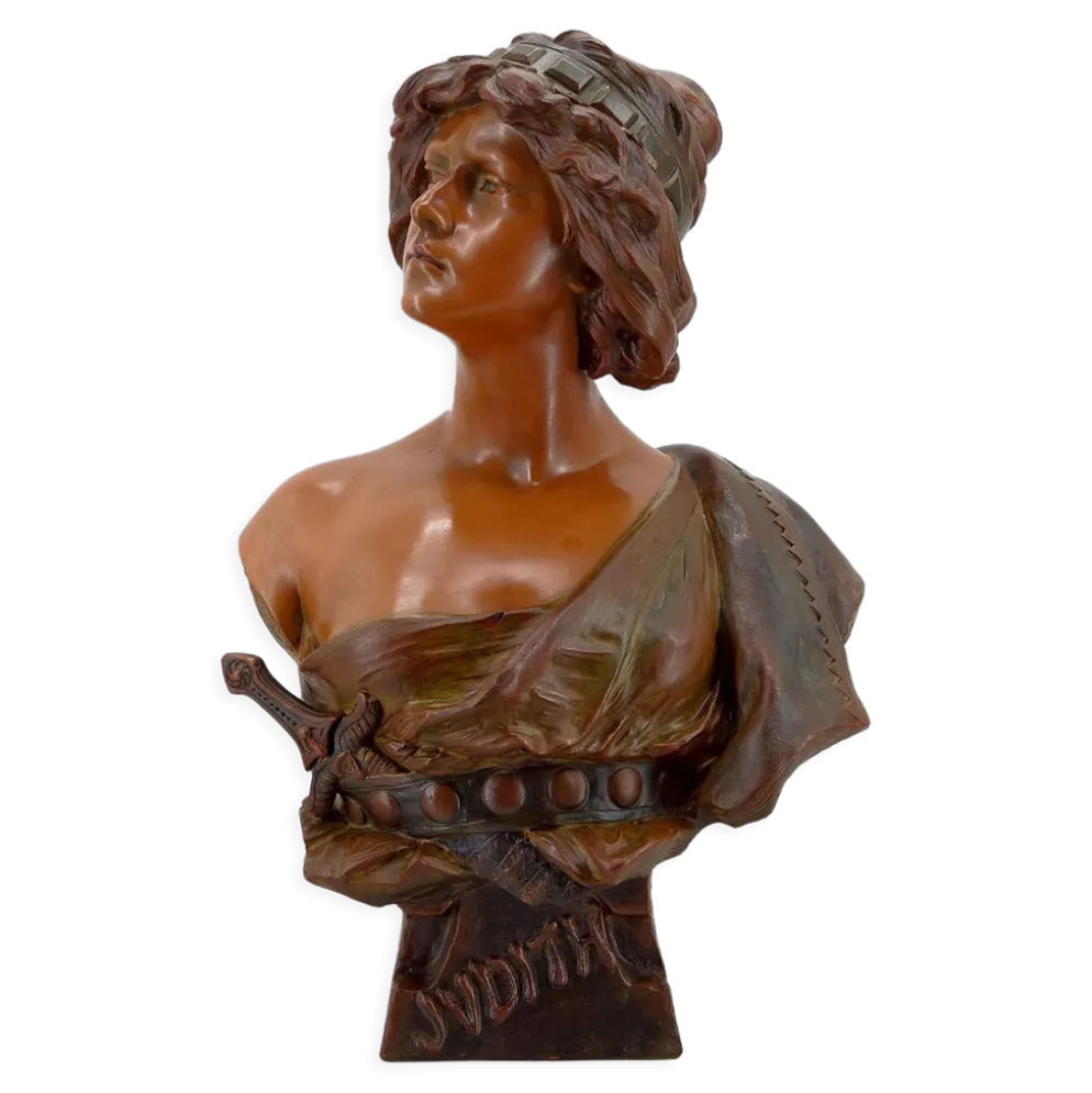 Buste de Judith en terre cuite par Ricardo Aurilli, circa 1900-1910