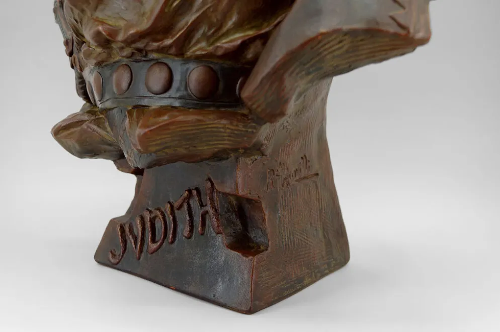 Buste de Judith en terre cuite par Ricardo Aurilli, circa 1900-1910