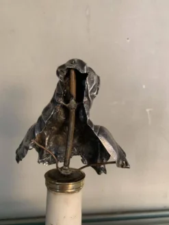 Buste de la Vierge en argent, colonne en marbre