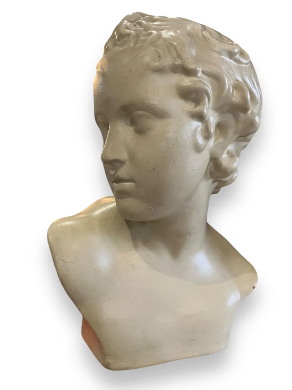 Buste d'Eros en terre cuite émaillée