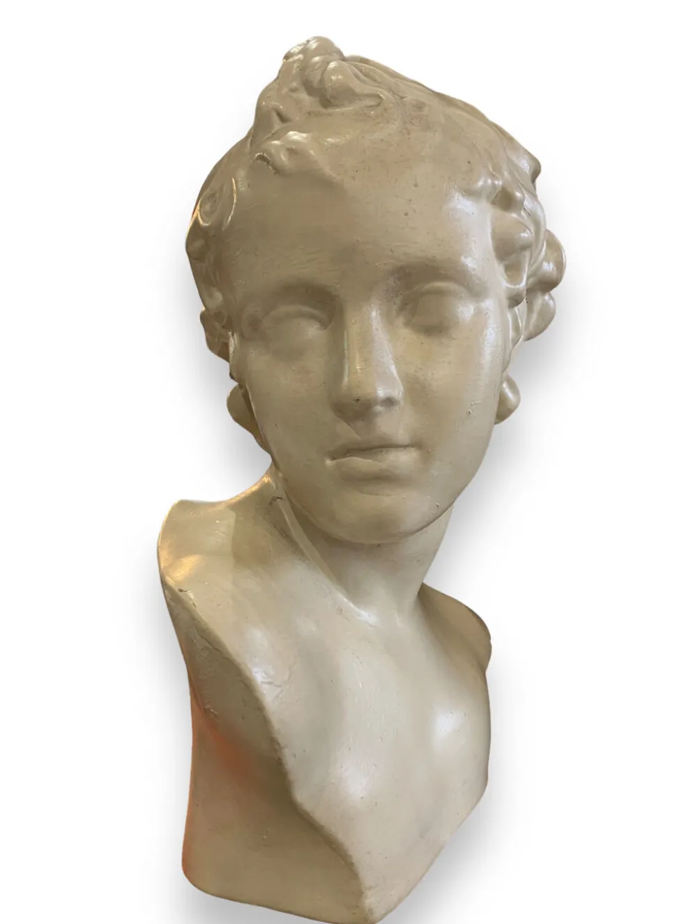 Buste d'Eros en terre cuite émaillée