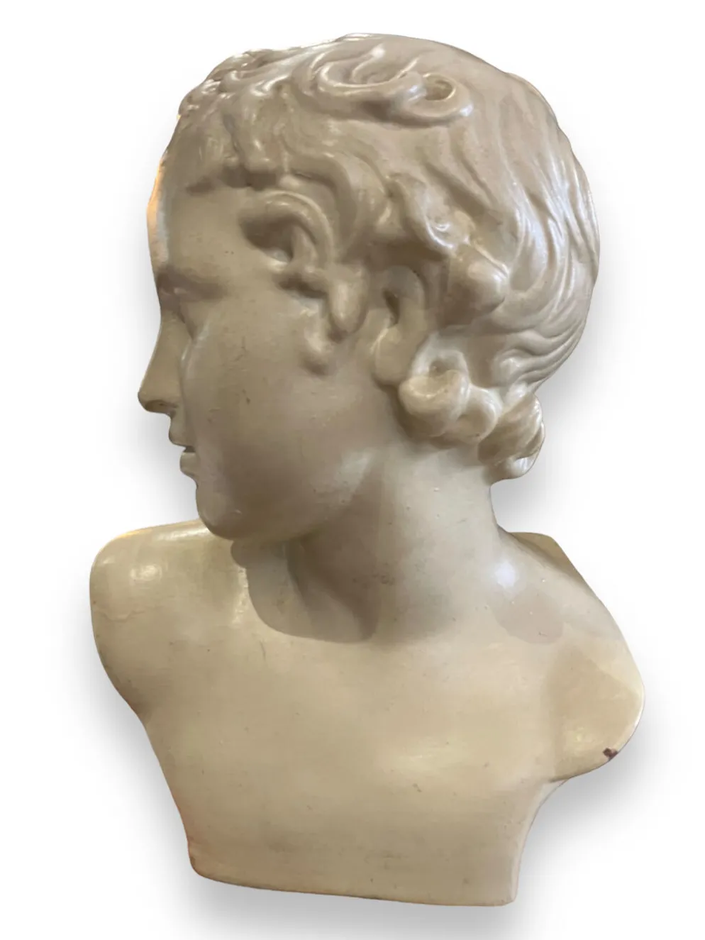 Buste d'Eros en terre cuite émaillée