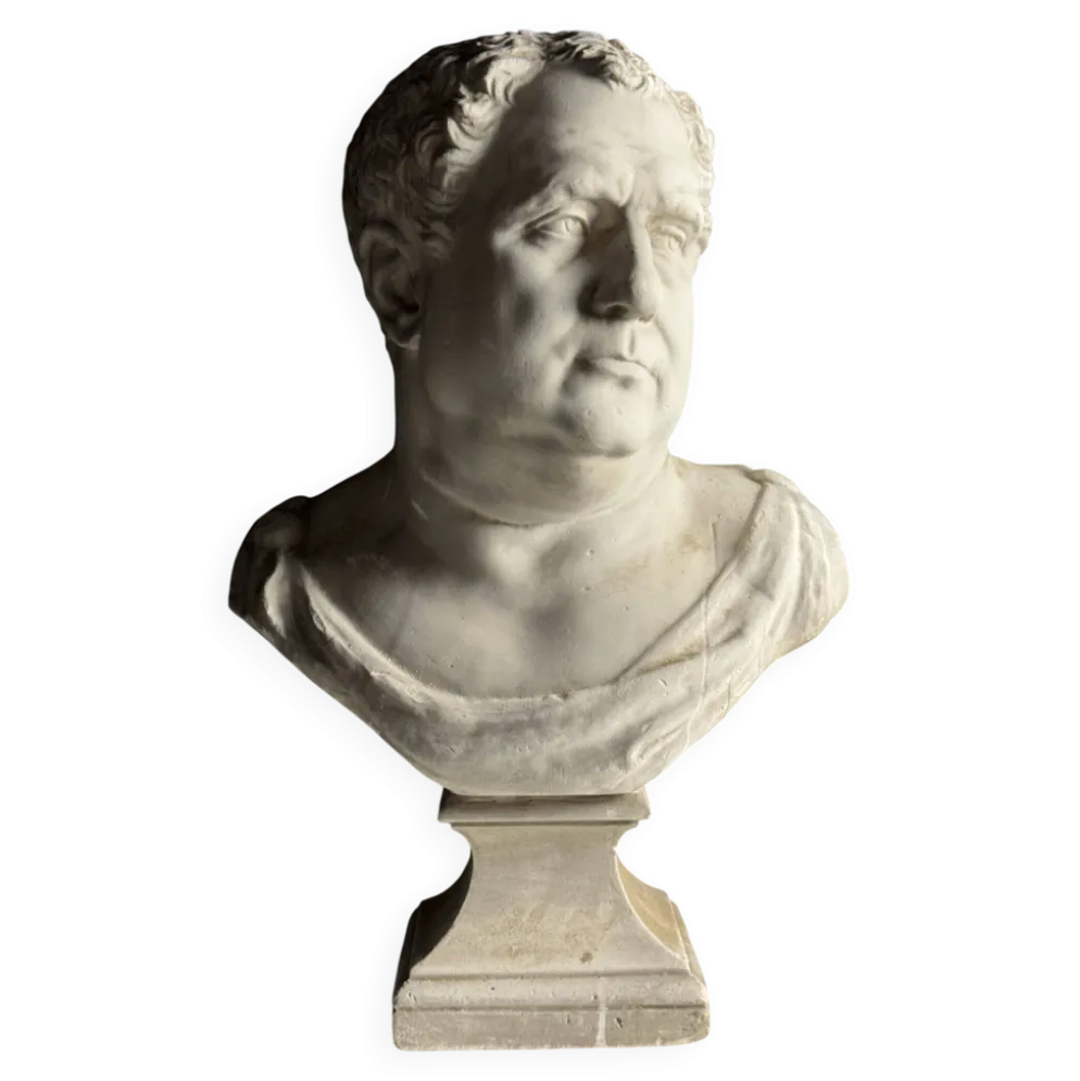 Buste de Vitellius en plâtre romain, 20e siècle.