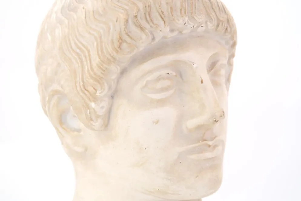 Buste d'homme en plâtre de l'Ephebe blond, années 70