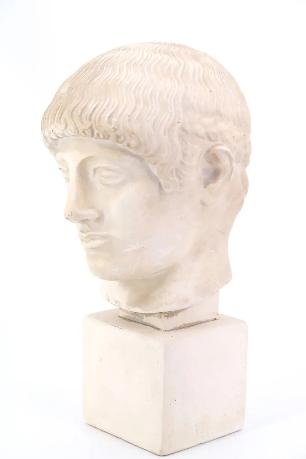 Buste d'homme en plâtre de l'Ephebe blond, années 70
