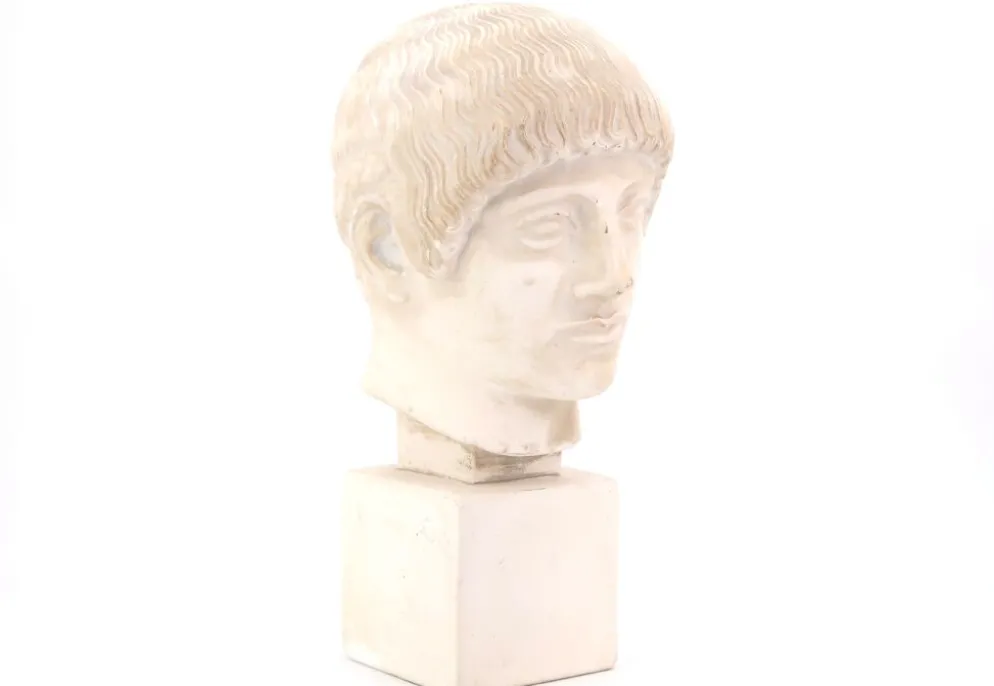 Buste d'homme en plâtre de l'Ephebe blond, années 70