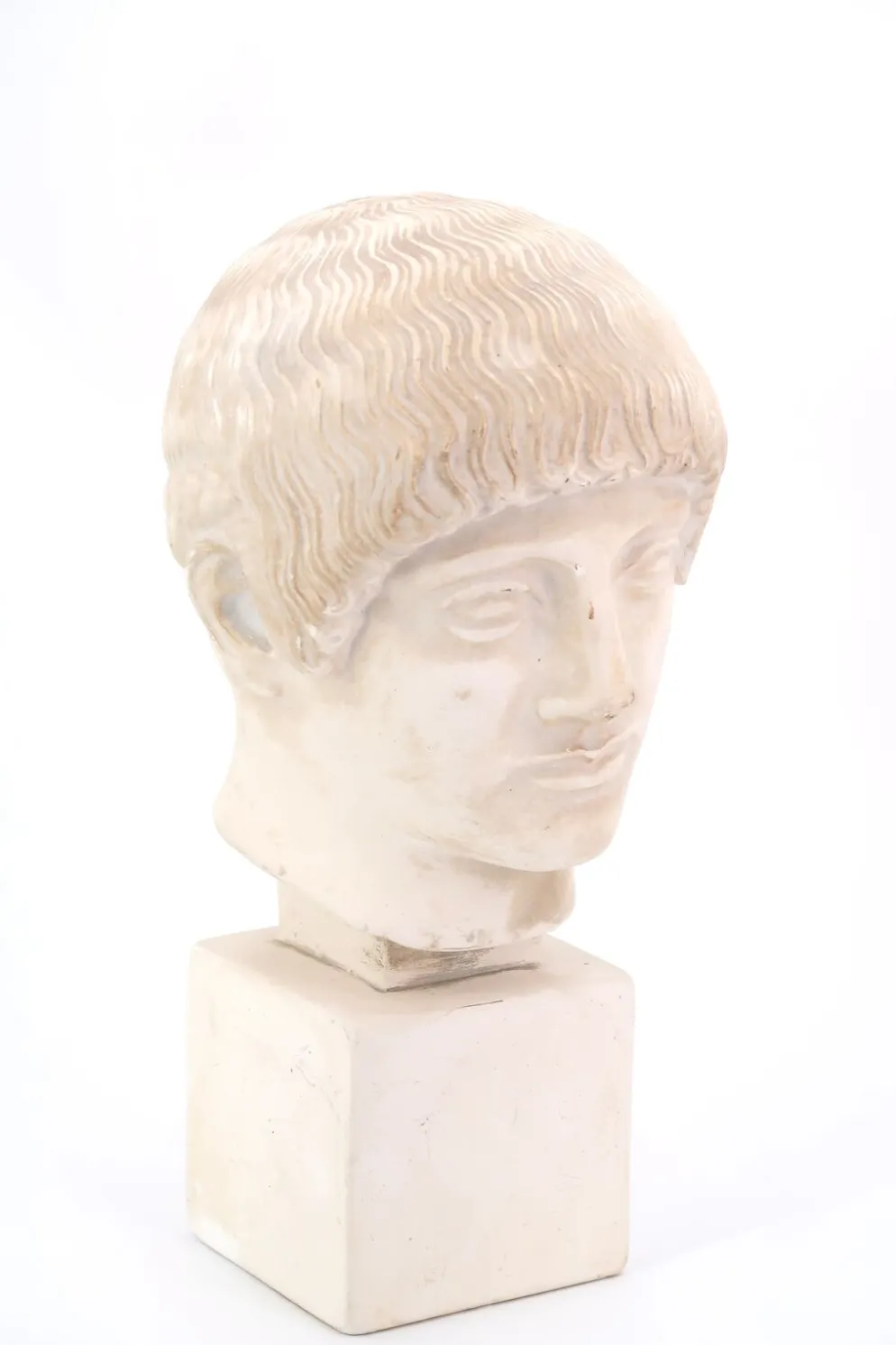 Buste d'homme en plâtre de l'Ephebe blond, années 70