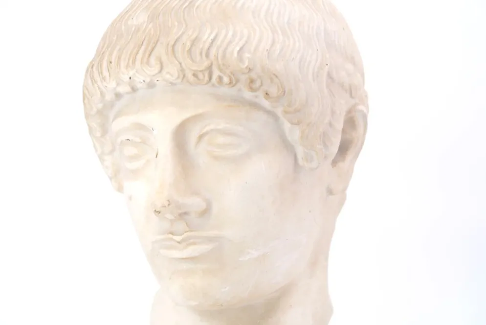 Buste d'homme en plâtre de l'Ephebe blond, années 70