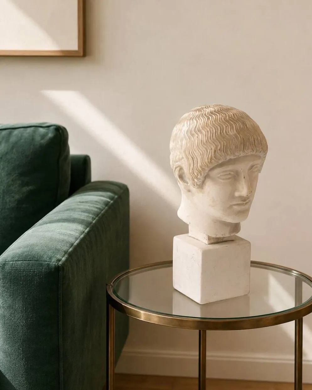 Buste d'homme en plâtre de l'Ephebe blond, années 70