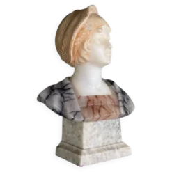 Buste d’une jeune fille en albâtre par Riccardo Aurilli