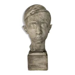 Buste d'un jeune homme en plâtre signé Gerard Choain XX siècle