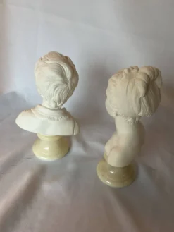 Buste en biscuit et marbre Alexandre et Louise Brogniart
