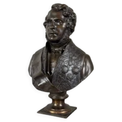 Buste en bronze de l’amiral Hucos, signé Dubray 1854