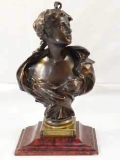 Buste en bronze par Felix Pierre Richard 19ème siècle