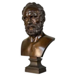 Buste en bronze représentant un philosophe d’après l’Antique, XIXe siècle, fondeur Luppens