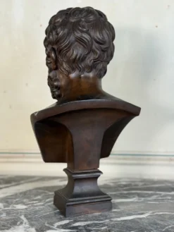 Buste en bronze représentant un philosophe d’après l’Antique, XIXe siècle, fondeur Luppens