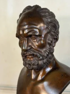Buste en bronze représentant un philosophe d’après l’Antique, XIXe siècle, fondeur Luppens