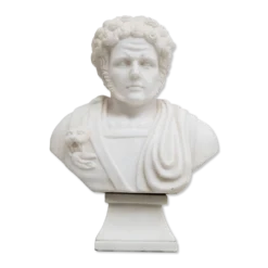 Buste en marbre blanc d'un empereur romain, XXe siècle