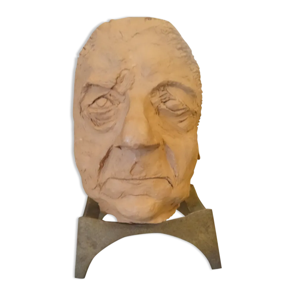 Buste en terre cuite de Jean Gabin