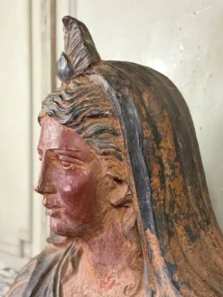 Buste en terre cuite de style étrusque, objet grand tour, XIXème siècle