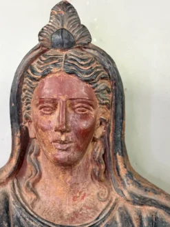 Buste en terre cuite de style étrusque, objet grand tour, XIXème siècle