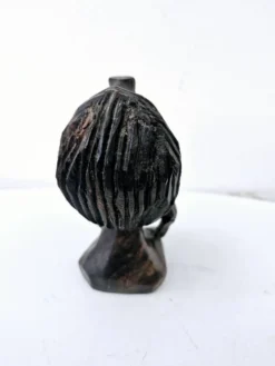 Buste femme africaine en bois d'ébène sculpté à la main art ethnique